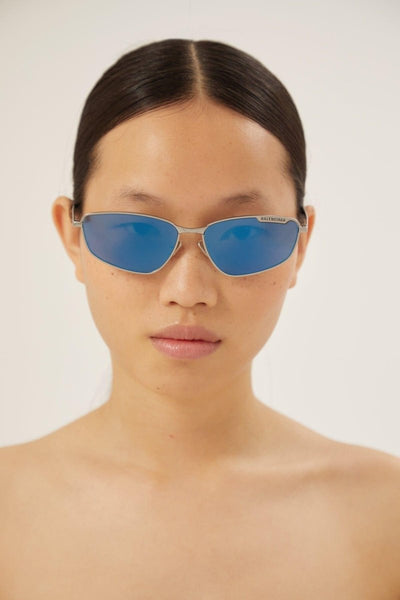 Balenciaga blue metal cat eye sunglasses - Lux Studios