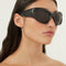 Balenciaga bold wrap around black sunglasses