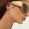 Balenciaga bold wrap around gold sunglasses