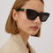 Balenciaga cat-eye femenine black sunglasses with BB folding