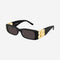 Balenciaga Dynasty black sunglasses featuring BB gold logo