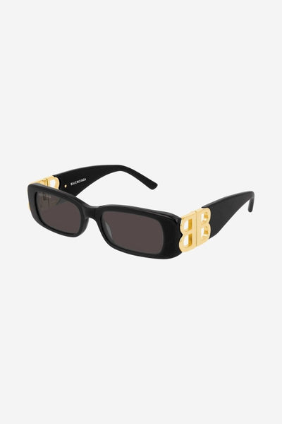 Balenciaga Dynasty black sunglasses featuring BB gold logo - Lux Studios