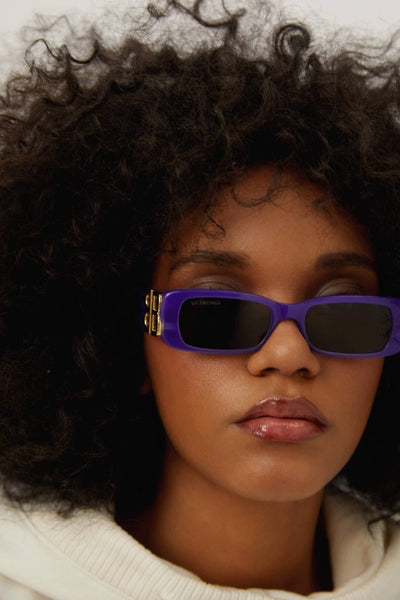 Balenciaga Dynasty micro violet sunglasses featuring BB logo - Lux Studios