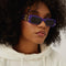 Balenciaga Dynasty micro violet sunglasses featuring BB logo
