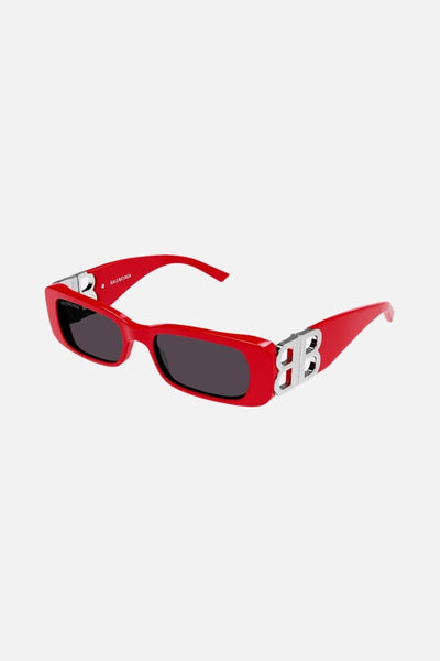 Balenciaga Dynasty red sunglasses featuring BB logo - Lux Studios