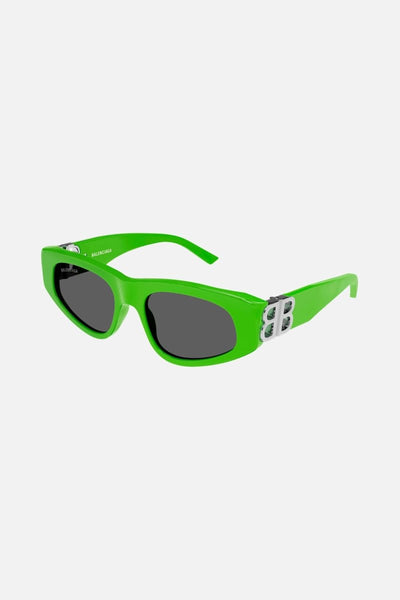 Balenciaga green and silver cat-eye BB sunglasses - Lux Studios