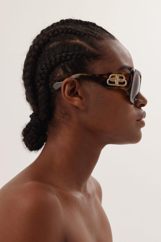 Balenciaga havana bold sunglasses with BB logo - Lux Studios