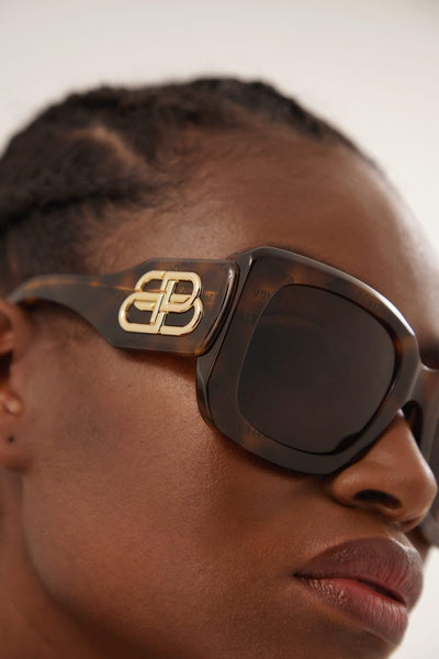 Balenciaga havana bold sunglasses with BB logo - Lux Studios