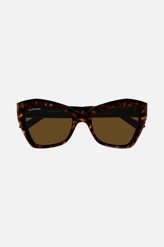 Balenciaga havana oversize cat-eye sunglasses with BB logo - Lux Studios