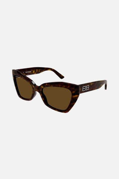 Balenciaga havana oversize cat-eye sunglasses with BB logo - Lux Studios