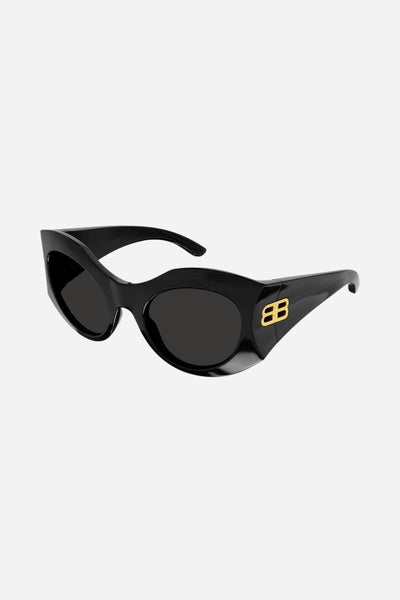 Balenciaga hourglass round sunglasses in black - Lux Studios