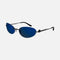 Balenciaga oval metal black and blue sunglasses