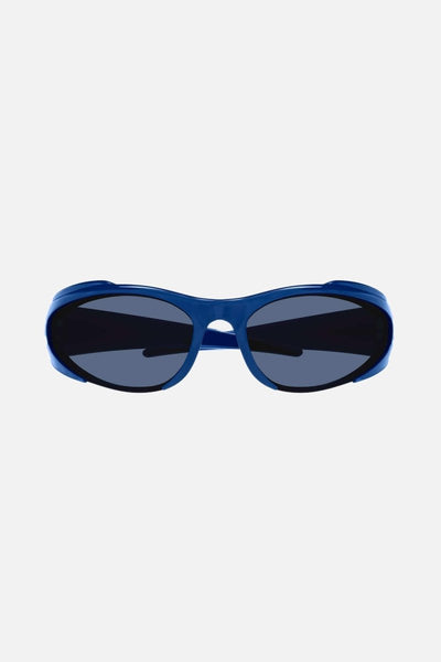 Balenciaga reverse Xpander wrap rectangle blue sporty sunglasses - Lux Studios
