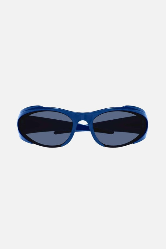 Balenciaga reverse Xpander wrap rectangle blue sporty sunglasses - Lux Studios