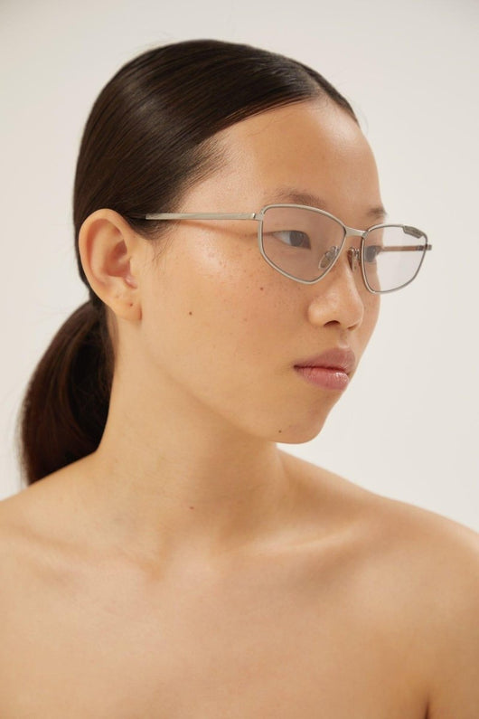 Balenciaga silver metal cat eye sunglasses - Lux Studios