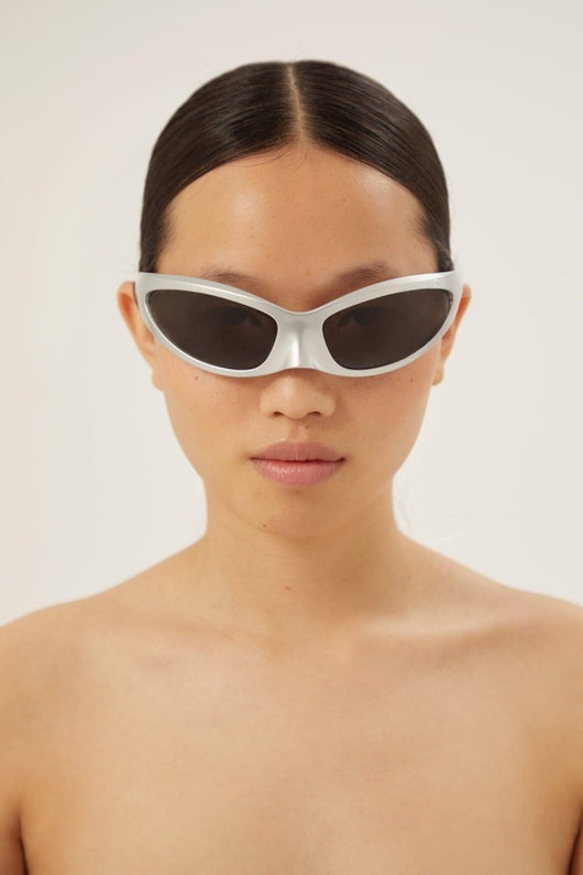 Balenciaga Skin Cat sunglasses in silver - Lux Studios