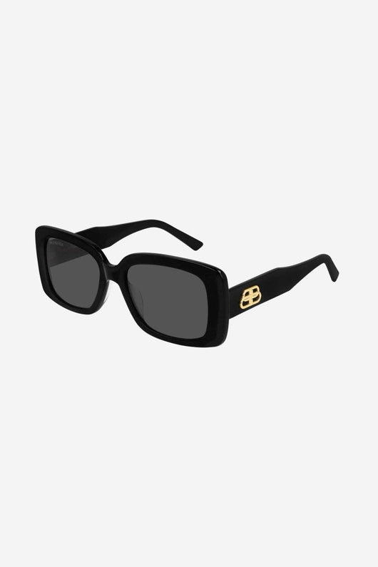 Balenciaga slim rectangular black sunglasses - Lux Studios