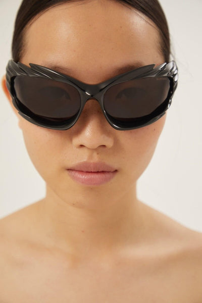 Balenciaga Spike rectangle sunglasses in black - Lux Studios