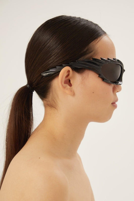 Balenciaga Spike rectangle sunglasses in black - Lux Studios
