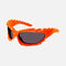 Balenciaga Spike rectangle sunglasses in fluo orange