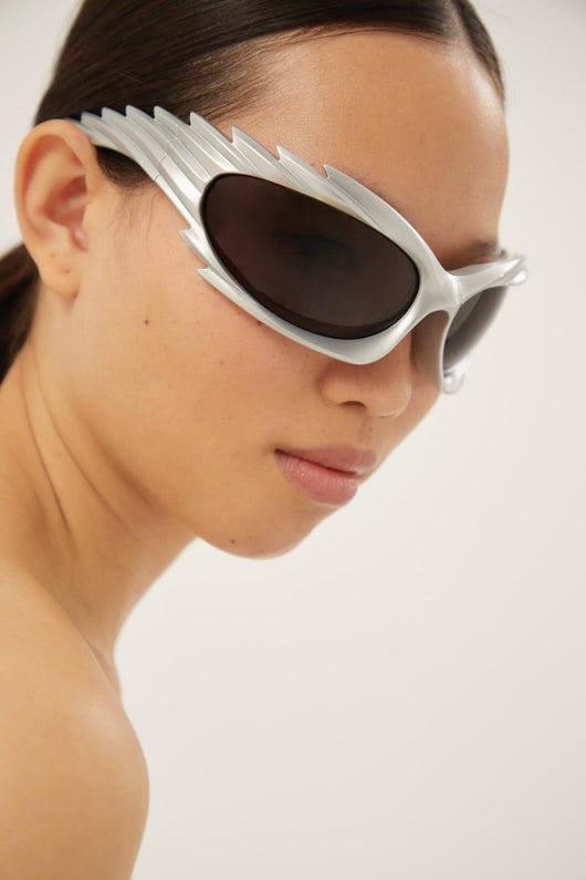 Balenciaga Spike rectangle sunglasses in grey - Lux Studios