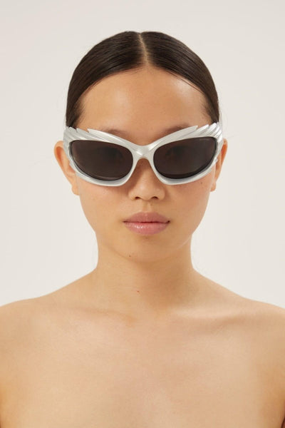 Balenciaga Spike rectangle sunglasses in grey - Lux Studios