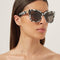 Balenciaga squared femenine zebra sunglasses with BB folding