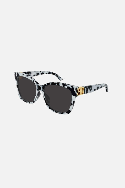 Balenciaga squared femenine zebra sunglasses with BB folding - Lux Studios