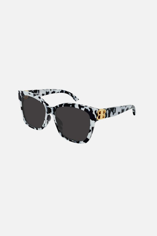 Balenciaga squared femenine zebra sunglasses with BB folding - Lux Studios