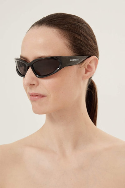 Balenciaga Swift BB0157s-001 black wrap around sunglasses - Lux Studios