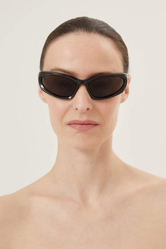 Balenciaga Swift BB0157s-001 black wrap around sunglasses - Lux Studios