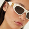 Balenciaga white and gold cat-eye BB sunglasses