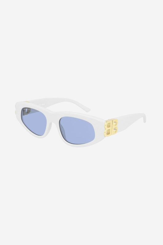 Balenciaga white cat-eye BB sunglasses - Lux Studios