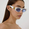 Balenciaga white cat-eye BB sunglasses