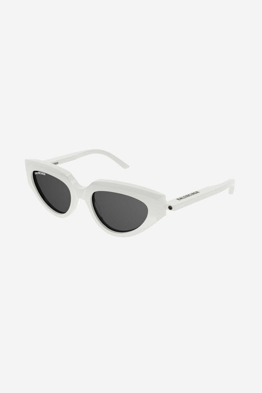 Balenciaga white cat eye sunglasses with black logo - Lux Studios
