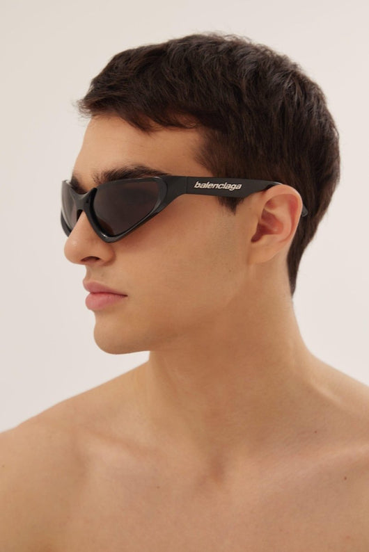 Balenciaga Xpander BB0202s-001 wrap around black sunglasses - Lux Studios
