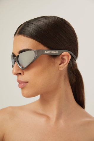 Balenciaga Xpander silver BB0202s-002 wrap around sunglasses