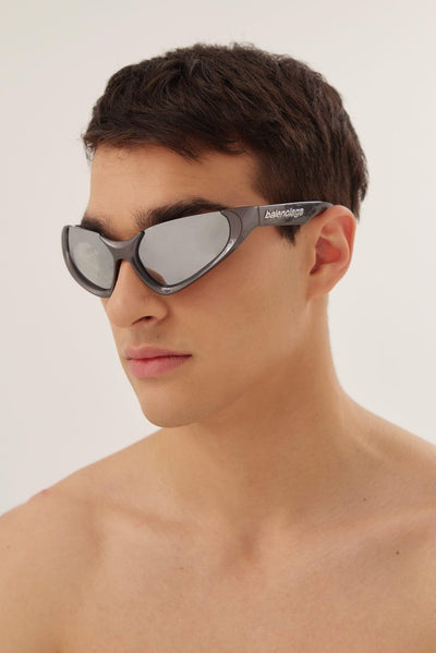 Balenciaga Xpander silver BB0202s-002 wrap around sunglasses - Lux Studios
