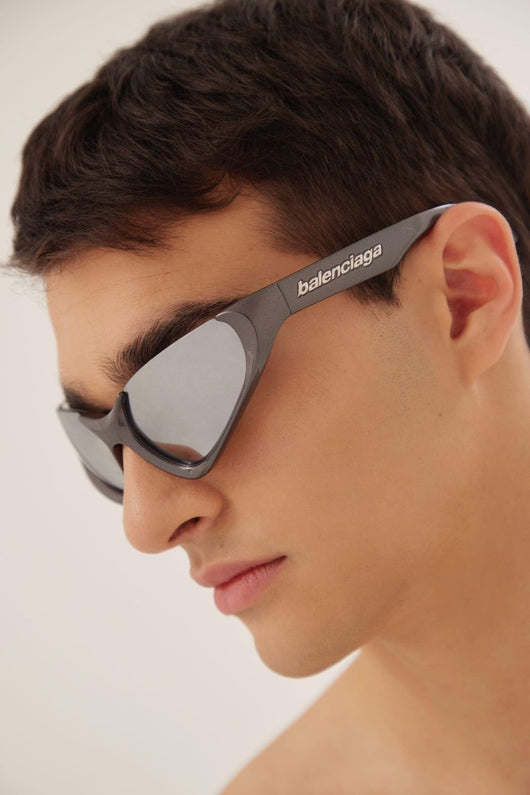 Balenciaga Xpander silver BB0202s-002 wrap around sunglasses - Lux Studios