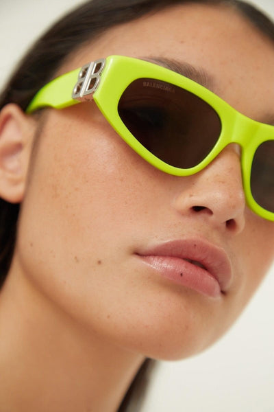 Balenciaga yellow cat-eye BB sunglasses - Lux Studios