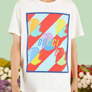 Bunny print cotton jersey T-shirt