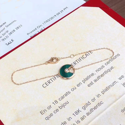 AMULETTE MALACHITE ROSE GOLD BRACELET