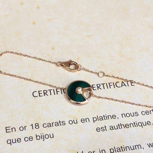 AMULETTE MALACHITE ROSE GOLD BRACELET