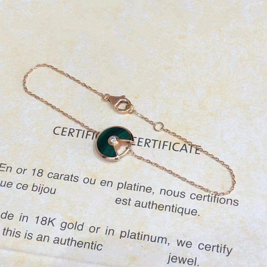 AMULETTE MALACHITE ROSE GOLD BRACELET