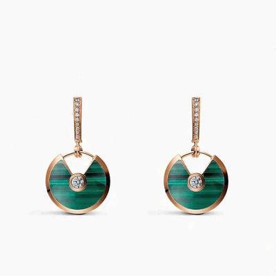 AMULETTE EARRINGS SMALL MALACHITE ROSE GOLD