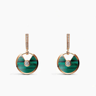 AMULETTE EARRINGS SMALL MALACHITE ROSE GOLD