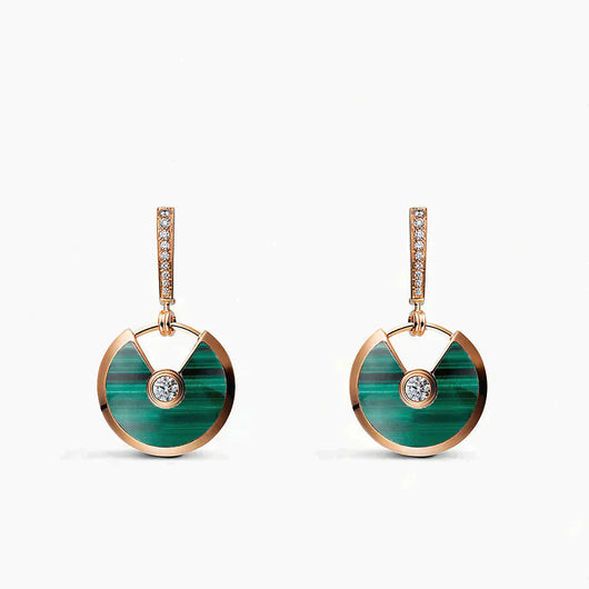 AMULETTE EARRINGS SMALL MALACHITE ROSE GOLD