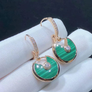 AMULETTE EARRINGS SMALL MALACHITE ROSE GOLD