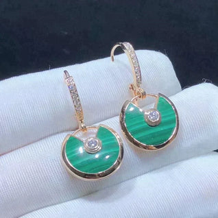 AMULETTE EARRINGS SMALL MALACHITE ROSE GOLD