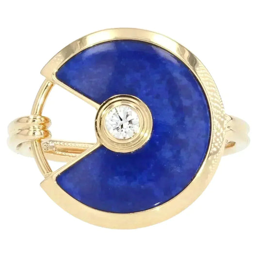 AMULETTE AGATE RING GOLD DIAMOND